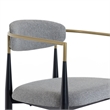 Pemberly Row Mid-Century Counter Chair in Grey Fabric with Gold Armrests