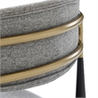Pemberly Row Mid-Century Counter Chair in Grey Fabric with Gold Armrests