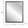 Pemberly Row Contemporary Dark Gray Wall Mirror in Acacia Wood Frame