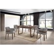 Pemberly Row Modern Gray Fabric Dining Chair Set with Walnut Legs
