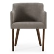 Pemberly Row Modern Gray Fabric Dining Chair Set with Walnut Legs