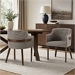 Pemberly Row Modern Gray Fabric Dining Chair Set with Walnut Legs