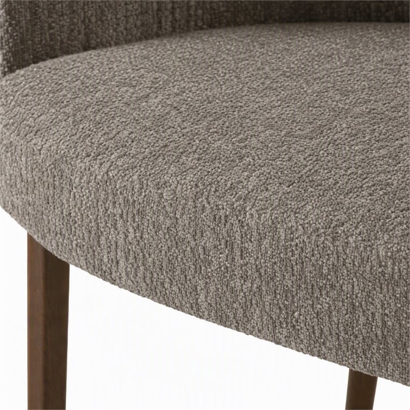 Pemberly Row Modern Gray Fabric Dining Chair Set with Walnut Legs
