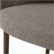 Pemberly Row Modern Gray Fabric Dining Chair Set with Walnut Legs
