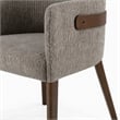 Pemberly Row Modern Gray Fabric Dining Chair Set with Walnut Legs