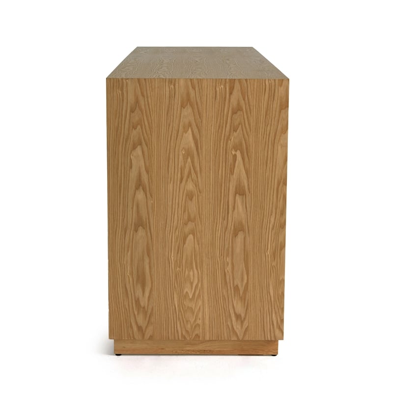 Pemberly Row Natural Finish Solid Wooden 6-Drawer Dresser