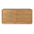 Pemberly Row Natural Finish Solid Wooden 6-Drawer Dresser