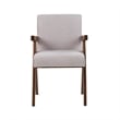 Pemberly Row Modern Beige Fabric and Walnut Dining Chair Set of 2