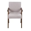 Pemberly Row Modern Beige Fabric and Walnut Dining Chair Set of 2