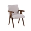 Pemberly Row Modern Beige Fabric and Walnut Dining Chair Set of 2