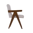 Pemberly Row Modern Beige Fabric and Walnut Dining Chair Set of 2
