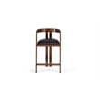 Pemberly Row Modern Black Vegan Leather and Brown Oak Counter Chair
