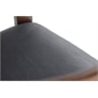 Pemberly Row Modern Black Vegan Leather and Brown Oak Counter Chair
