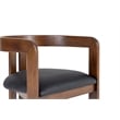 Pemberly Row Modern Black Vegan Leather and Brown Oak Counter Chair