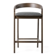 Pemberly Row Modern Gray Fabric and Wenge Counter Chair Set of 2