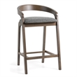 Pemberly Row Modern Gray Fabric and Wenge Counter Chair Set of 2