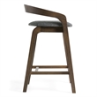 Pemberly Row Modern Gray Fabric and Wenge Counter Chair Set of 2
