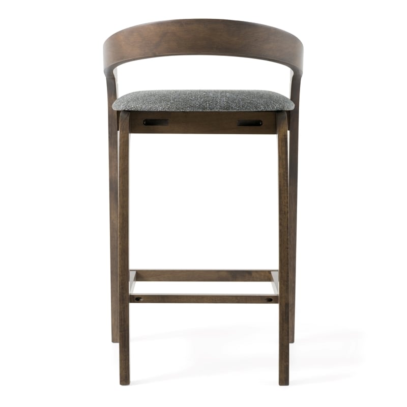 Pemberly Row Modern Gray Fabric and Wenge Counter Chair Set of 2