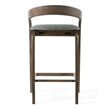 Pemberly Row Modern Gray Fabric and Wenge Counter Chair Set of 2