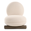 Pemberly Row Off White Fabric Accent Chair with Solid Ash Base