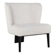 Pemberly Row Modern White Fabric Accent Chair with Black Metal Legs