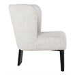 Pemberly Row Modern White Fabric Accent Chair with Black Metal Legs