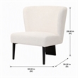 Pemberly Row Modern White Fabric Accent Chair with Black Metal Legs