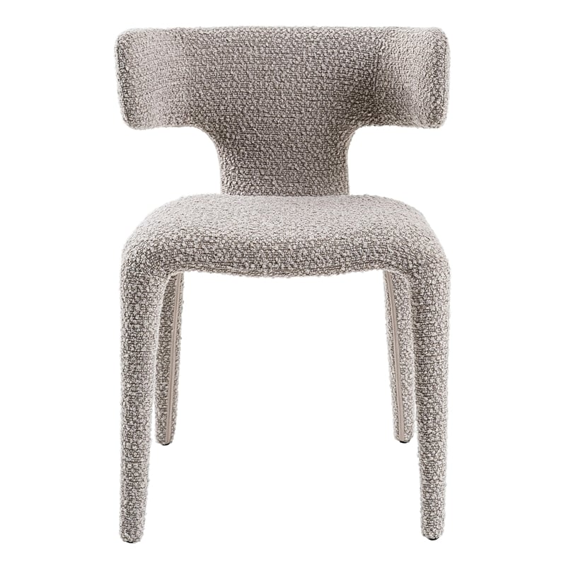 Pemberly Row Modern Light Gray Fabric Dining Chair with Iron Frame