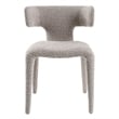 Pemberly Row Modern Light Gray Fabric Dining Chair with Iron Frame