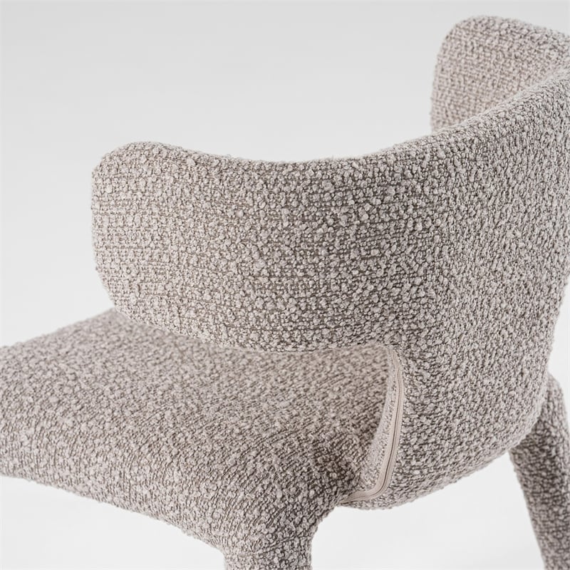 Pemberly Row Modern Light Gray Fabric Dining Chair with Iron Frame