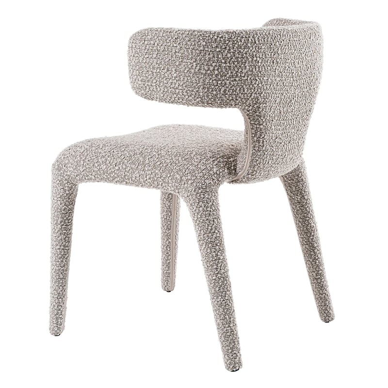 Pemberly Row Modern Light Gray Fabric Dining Chair with Iron Frame