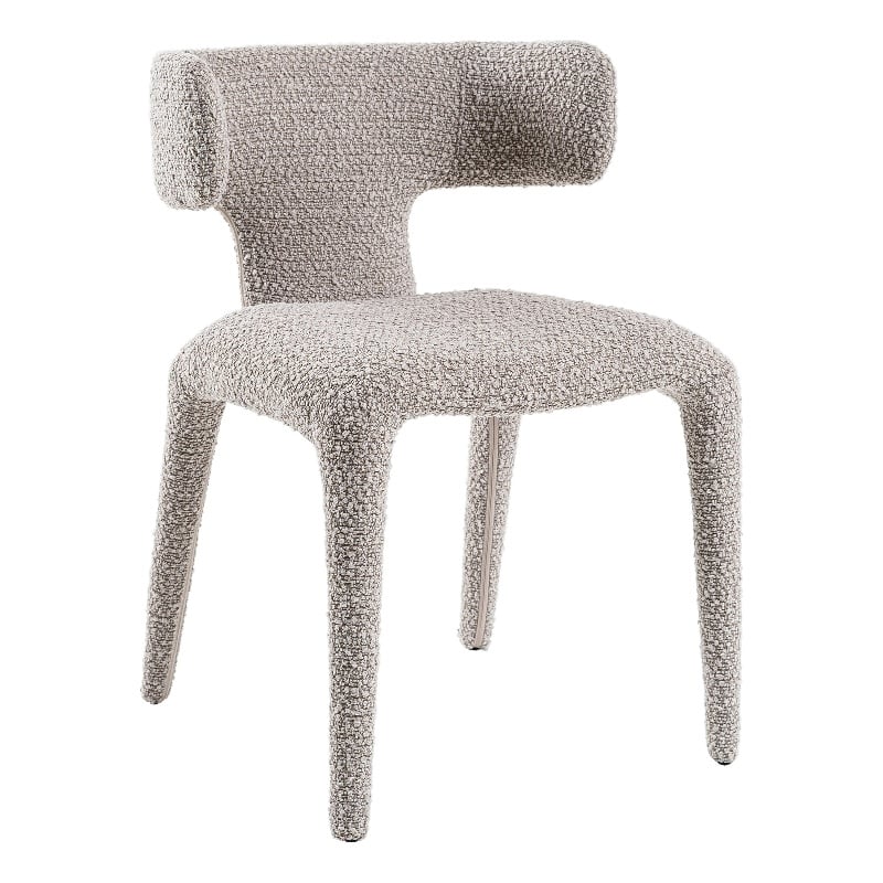 Pemberly Row Modern Light Gray Fabric Dining Chair with Iron Frame