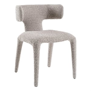 Pemberly Row Modern Light Gray Fabric Dining Chair with Iron Frame