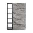 Pemberly Row Modern MDF Faux Marble Bedroom Chest in Gray Wash Finish