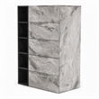Pemberly Row Modern MDF Faux Marble Bedroom Chest in Gray Wash Finish