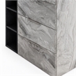Pemberly Row Modern MDF Faux Marble Bedroom Chest in Gray Wash Finish