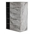 Pemberly Row Modern MDF Faux Marble Bedroom Chest in Gray Wash Finish