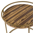 Pemberly Row Round Faux Marble End Table with Gold Stainless Steel Frame