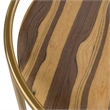 Pemberly Row Round Faux Marble End Table with Gold Stainless Steel Frame