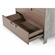 Pemberly Row 5-Drawer Chest in Faux Concrete Laminate and Oak Brown Finish