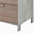 Pemberly Row 5-Drawer Chest in Faux Concrete Laminate and Oak Brown Finish
