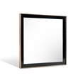 Pemberly Row Rectangular Mirror with Black Wood Frame and Rose Gold Steel