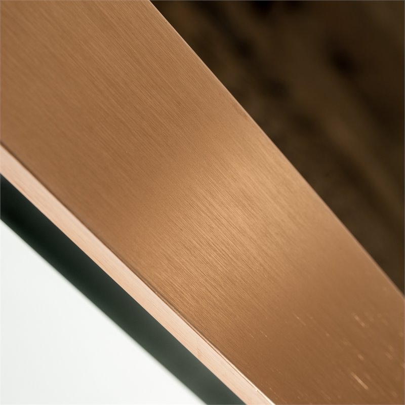 Pemberly Row Rectangular Mirror with Black Wood Frame and Rose Gold Steel