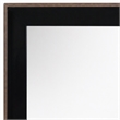 Pemberly Row Rectangular Mirror with Black Wood Frame and Rose Gold Steel