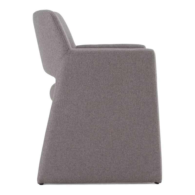 Pemberly Row Modern Gray Upholstered Dining Chair with Metal Frame