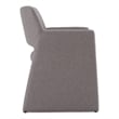 Pemberly Row Modern Gray Upholstered Dining Chair with Metal Frame