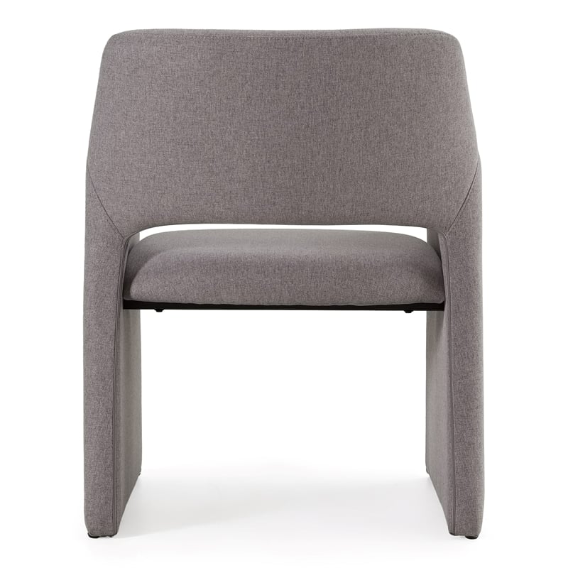 Pemberly Row Modern Gray Upholstered Dining Chair with Metal Frame