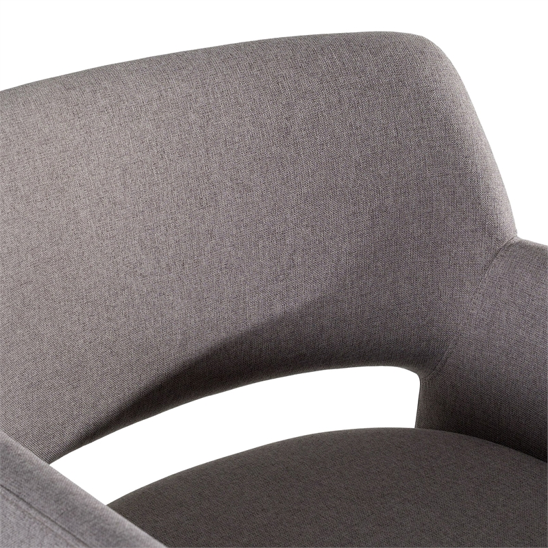 Pemberly Row Modern Gray Upholstered Dining Chair with Metal Frame