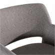 Pemberly Row Modern Gray Upholstered Dining Chair with Metal Frame