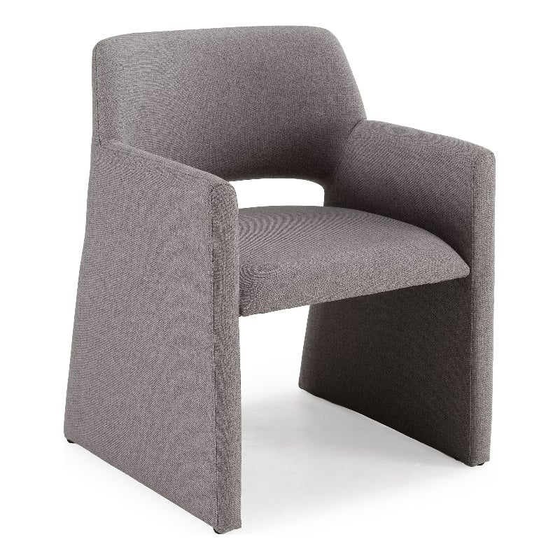 Pemberly Row Modern Gray Upholstered Dining Chair with Metal Frame